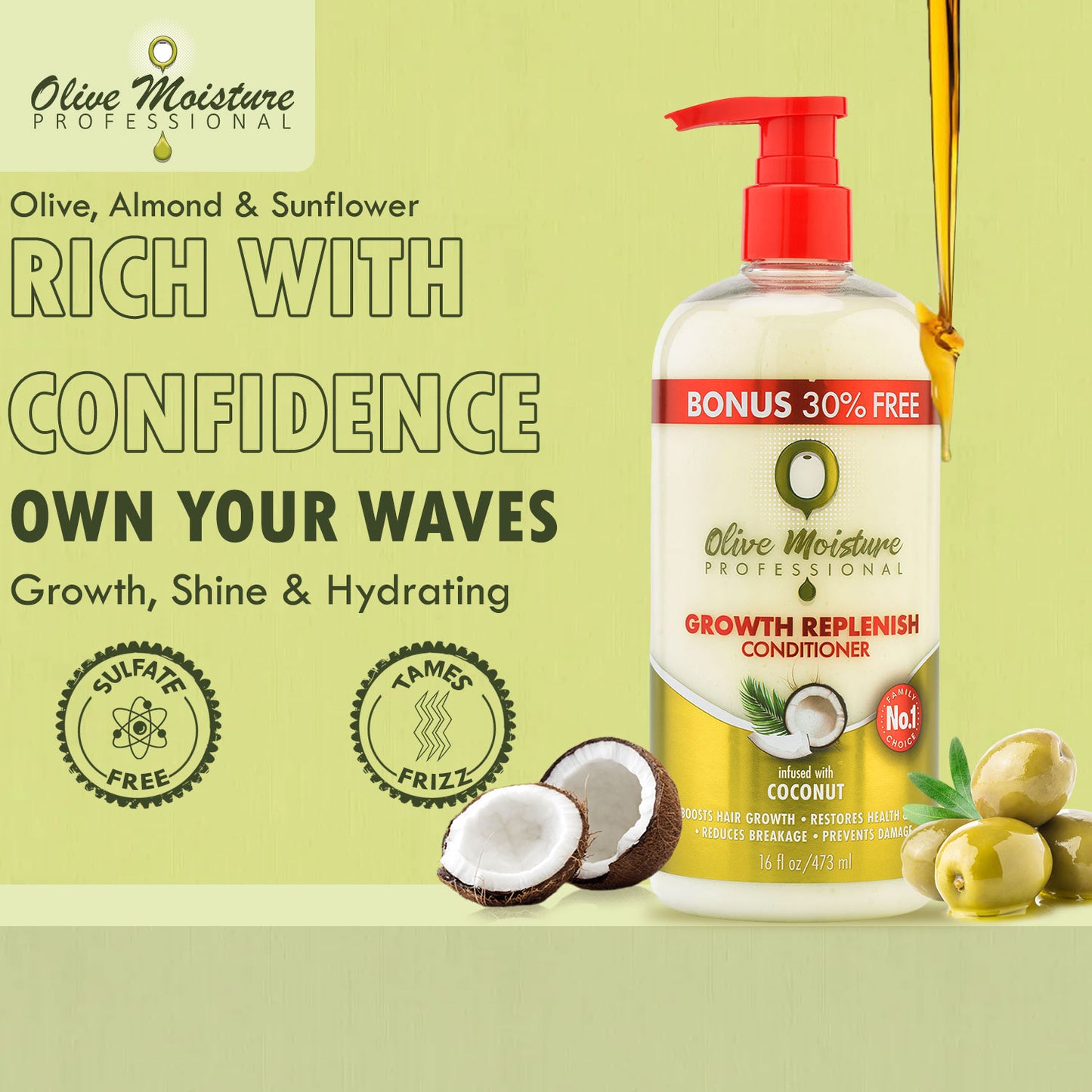 Olive Moisture Professional Growth Replenish Conditioner
