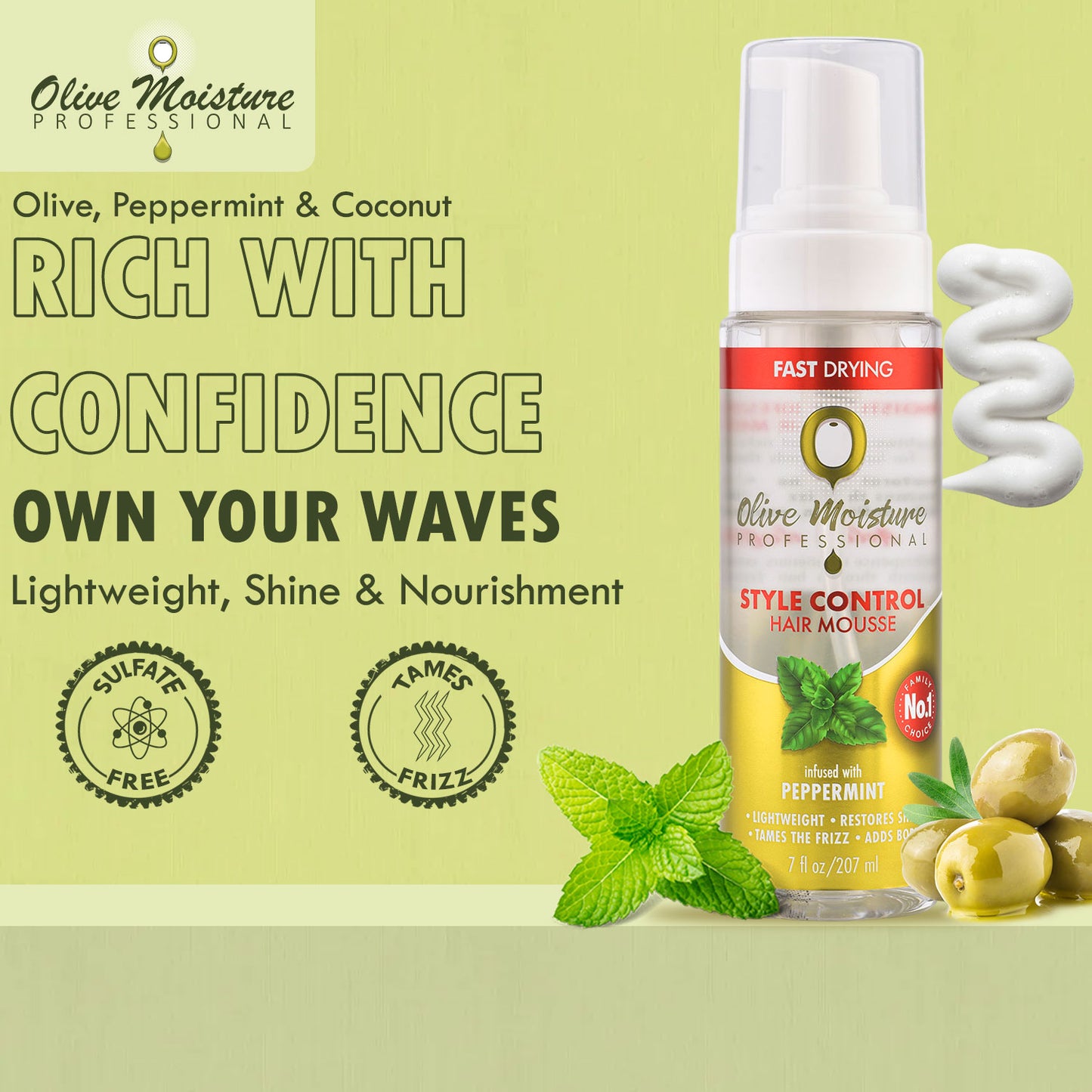 Olive Moisture Professional Style Control Hair Mousse