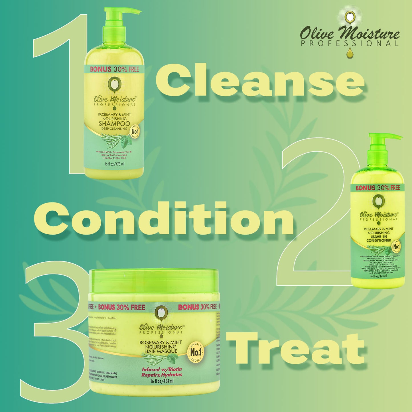 Olive Moisture Professional Rosemary & Mint Nourishing Leave In Conditioner