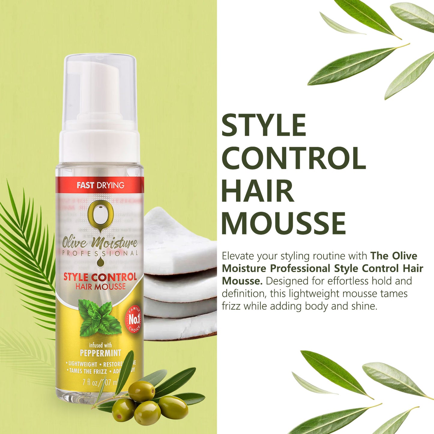 Olive Moisture Professional Style Control Hair Mousse