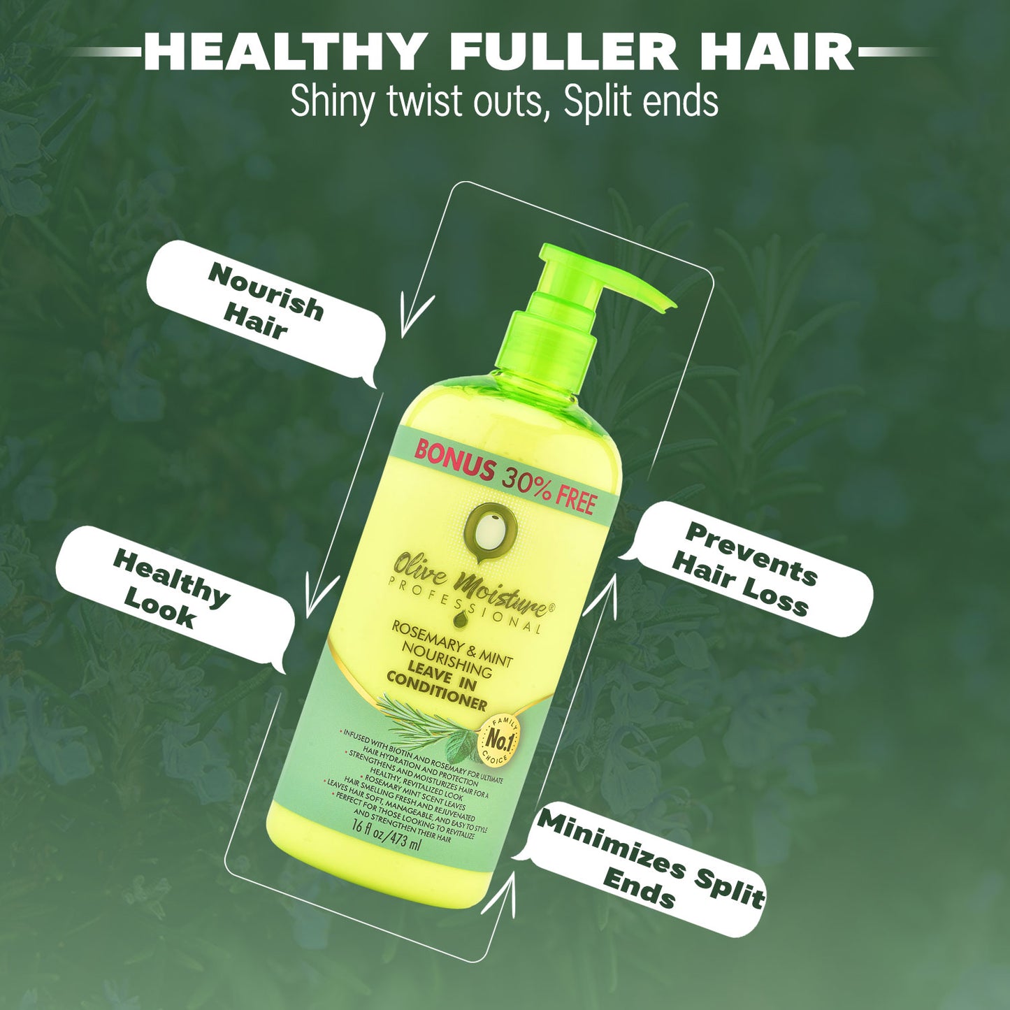 Olive Moisture Professional Rosemary & Mint Nourishing Leave In Conditioner