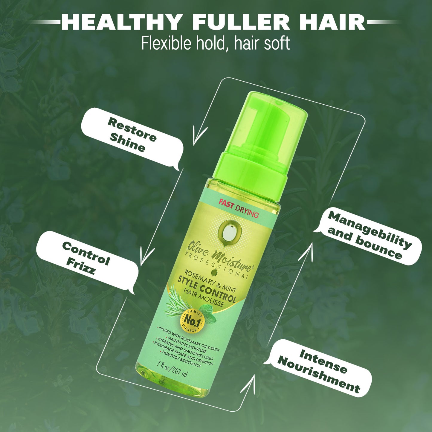 Olive Moisture Professional Rosemary And Mint Style Control Hair Mousse