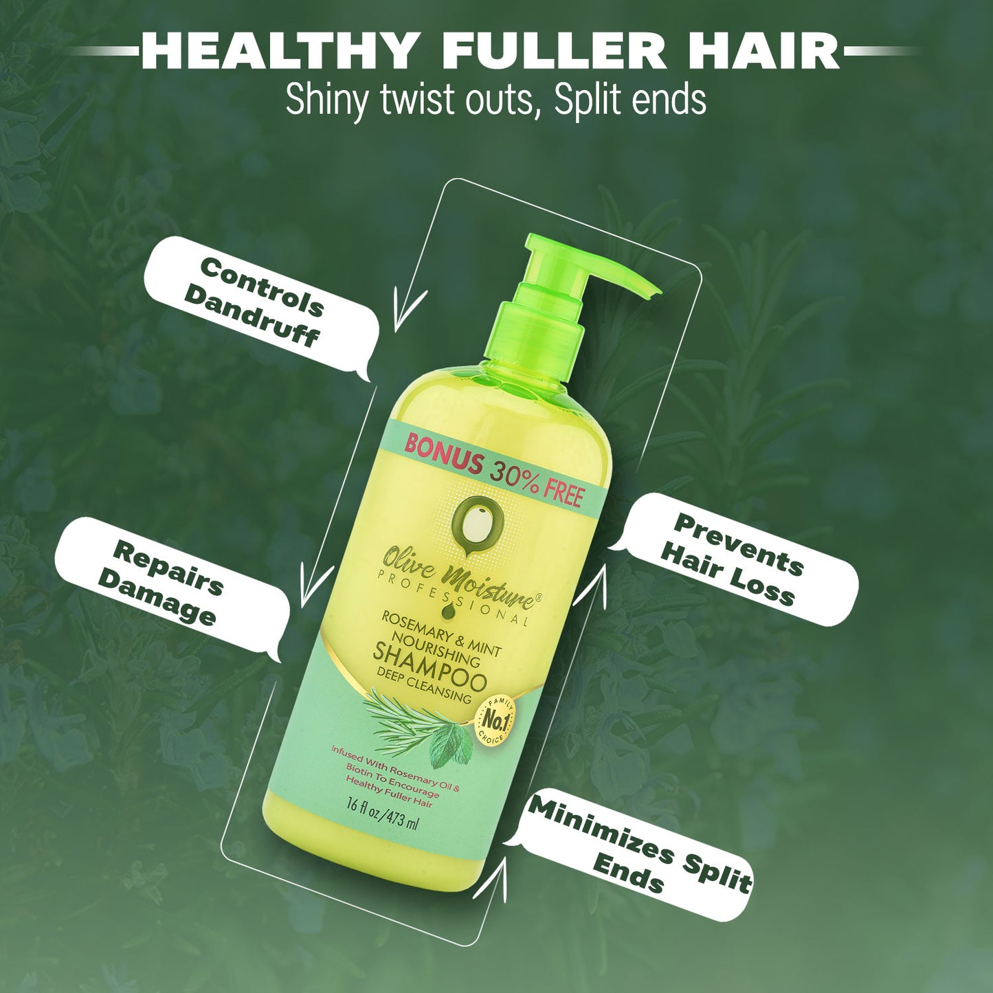 Olive Moisture Professional Rosemary And Mint Nourishing Shampoo