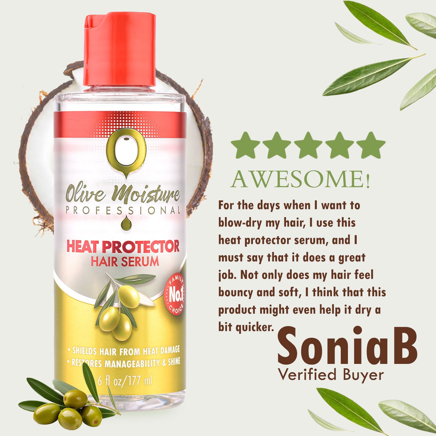Olive Moisture Professional Heat Protector Hair Serum