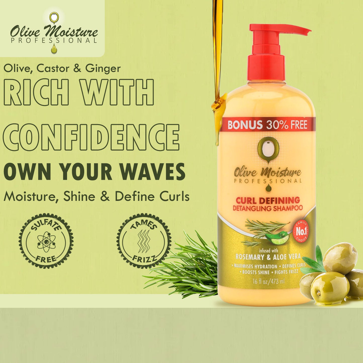 Olive Moisture Professional Curl Defining Detangling Shampoo